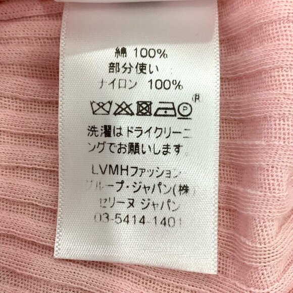 Celine Pink Ribbed Long Sleeve Knit Top With Contrast Trim XS - Picture 6 of 7